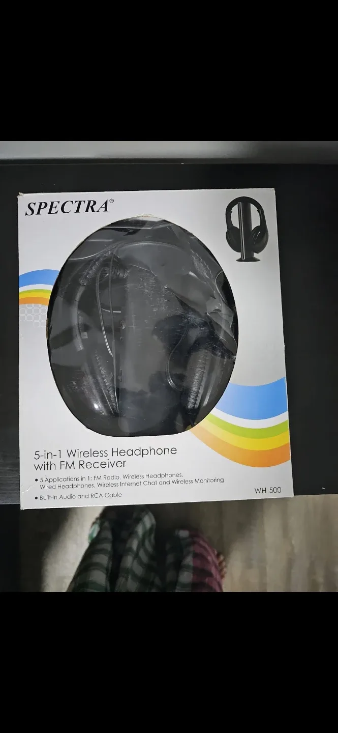 BNIB Spectra 5-in-1 Wireless Headphone w/ FM Receiver - WH-500 🥕 thumbnail