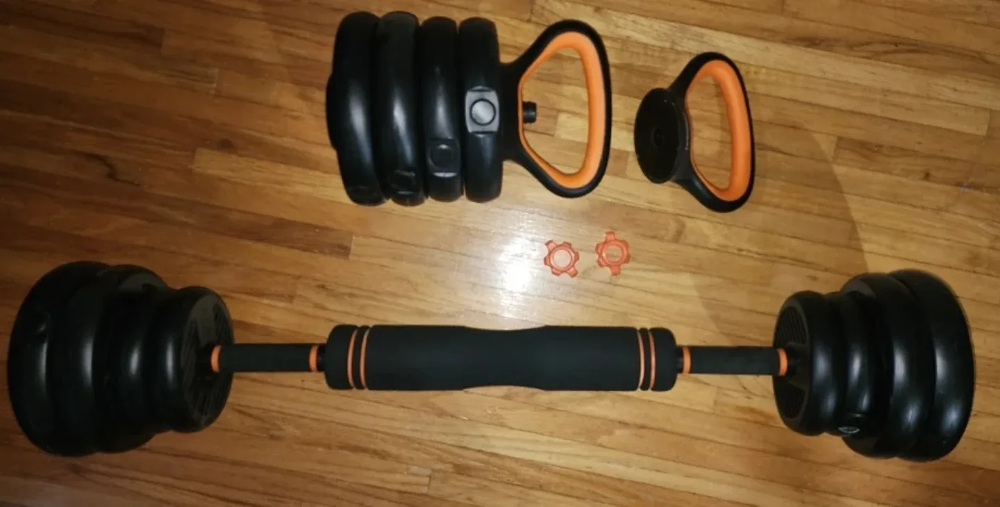 50Lbs Adjustable Dumbbell and Kettlebell Set image indicator(2)