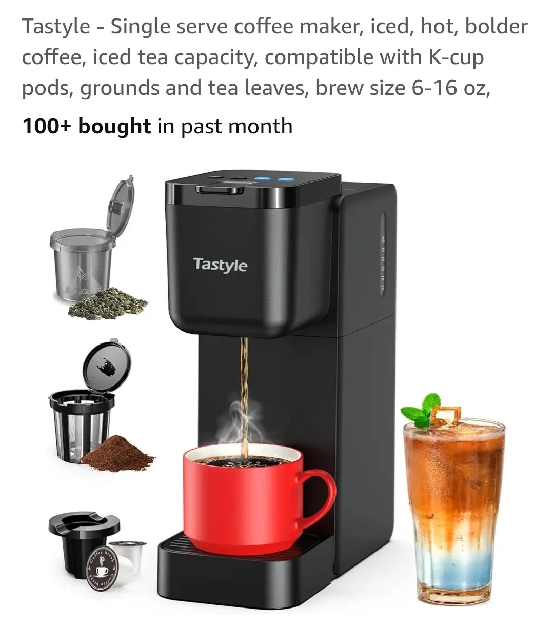 Tastyle Single Serve Coffee Maker - Like New!