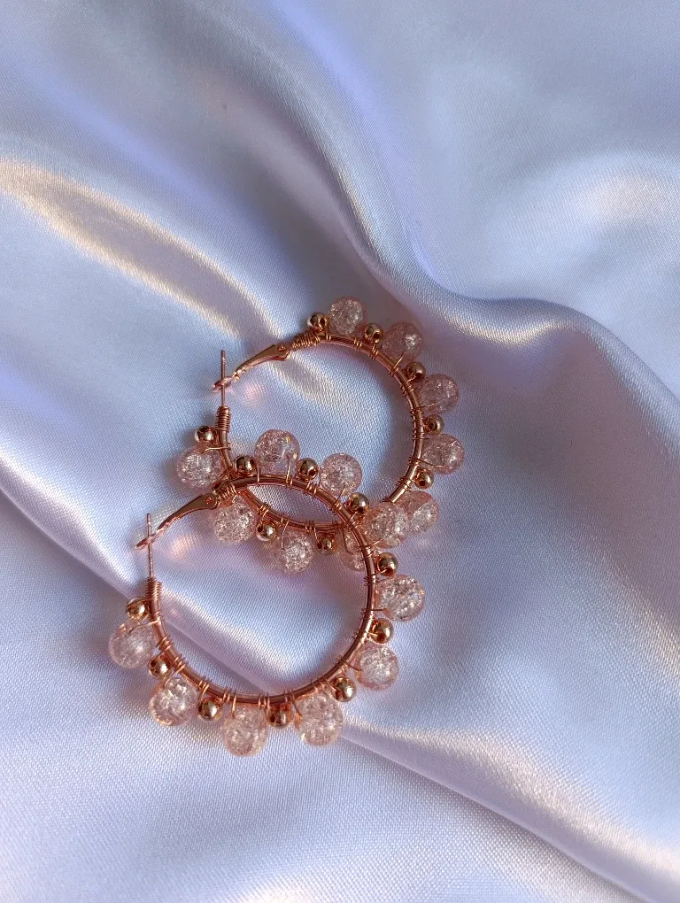 Handmade Beaded Hoop Earrings