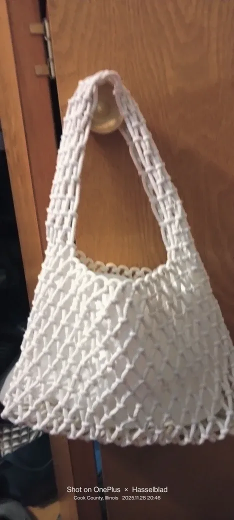 White Macrame Bag