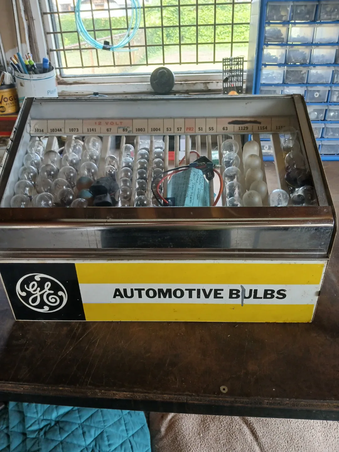 Vintage GE Automotive Bulbs Display Case