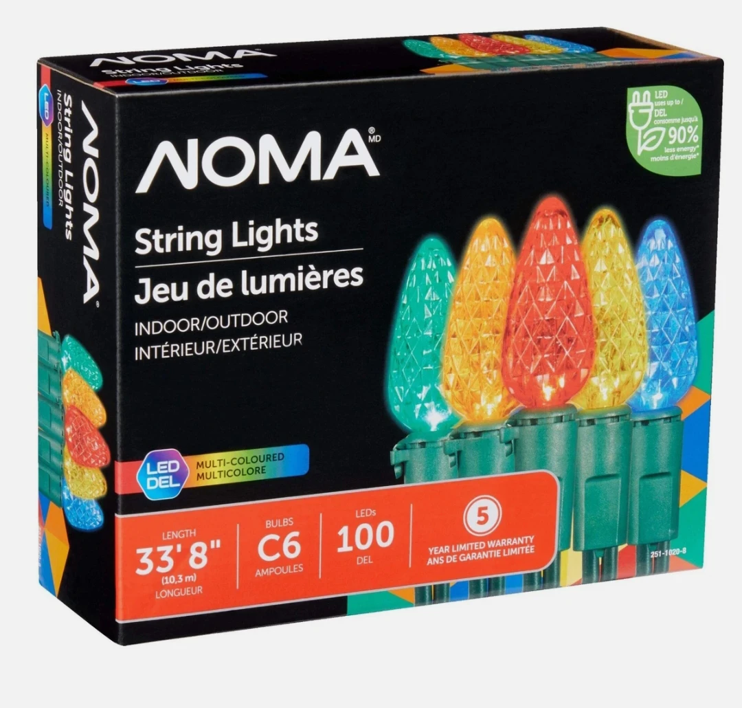 NOMA String Lights - 33'8" - Multi-Coloured
