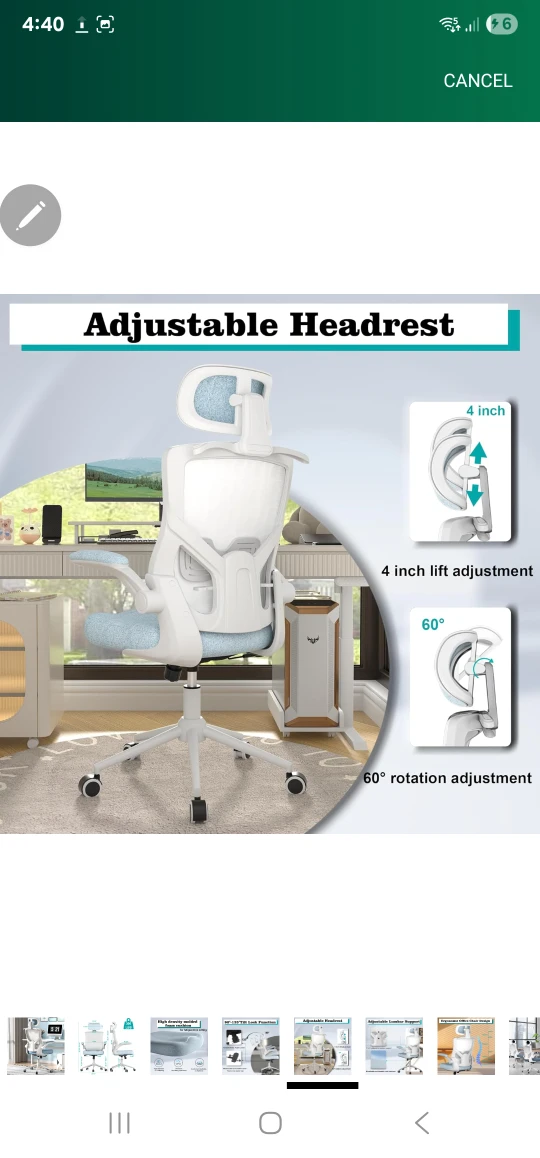 FOKESUN Ergonomic Office Chair - Carolina Blue - photo 5