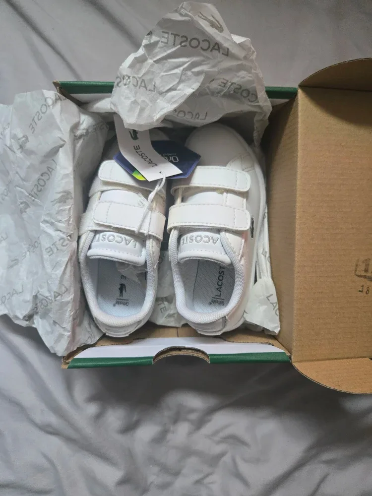 New Kids Lacoste Carnaby EVO White Shoes - Size 7.5 image indicator(4)