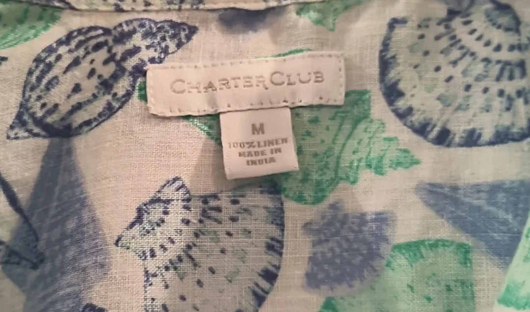 Charter Club Linen Button-Down Shirt - Size M image indicator(2)