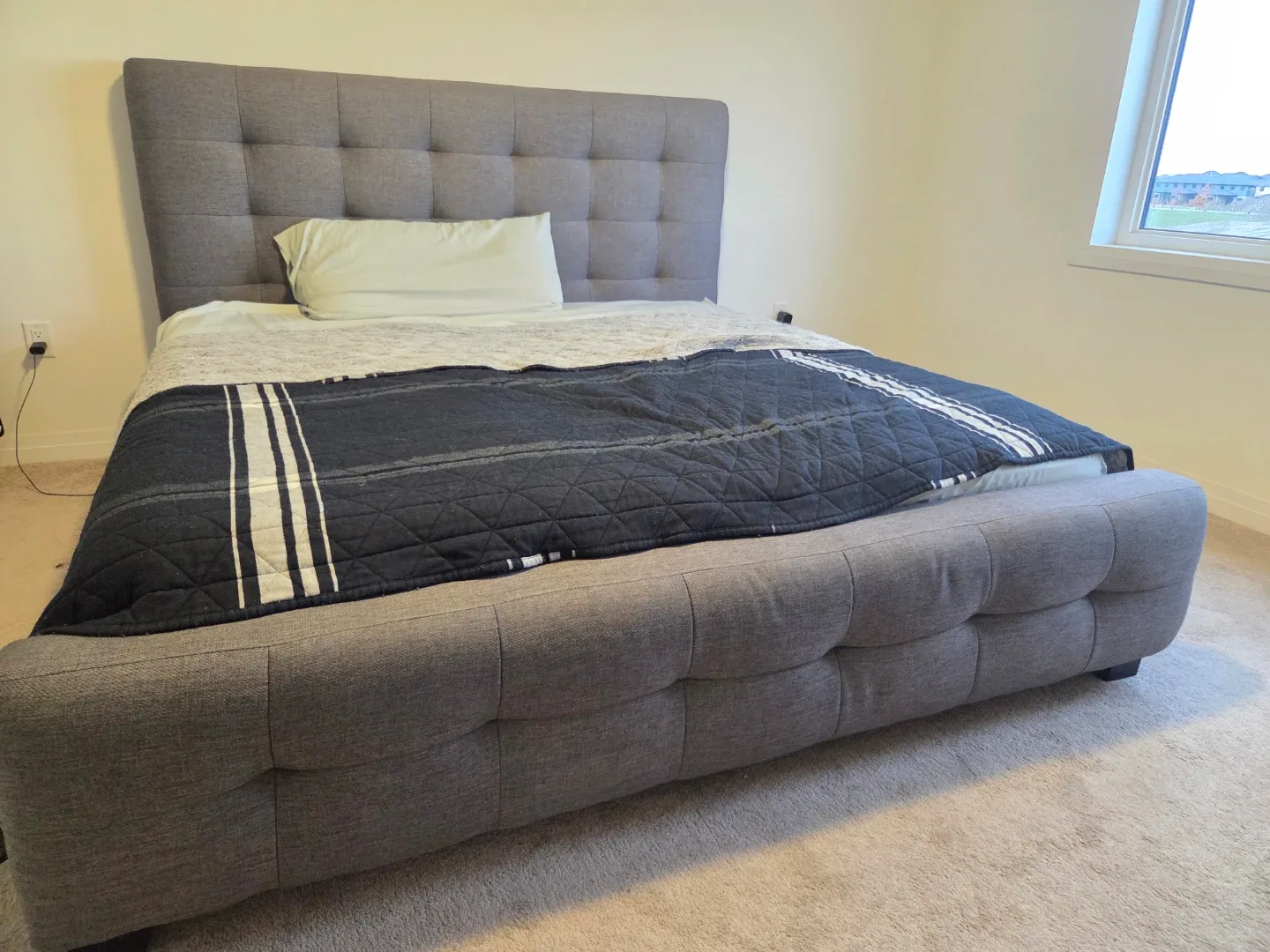 Grey King size Bed Frame