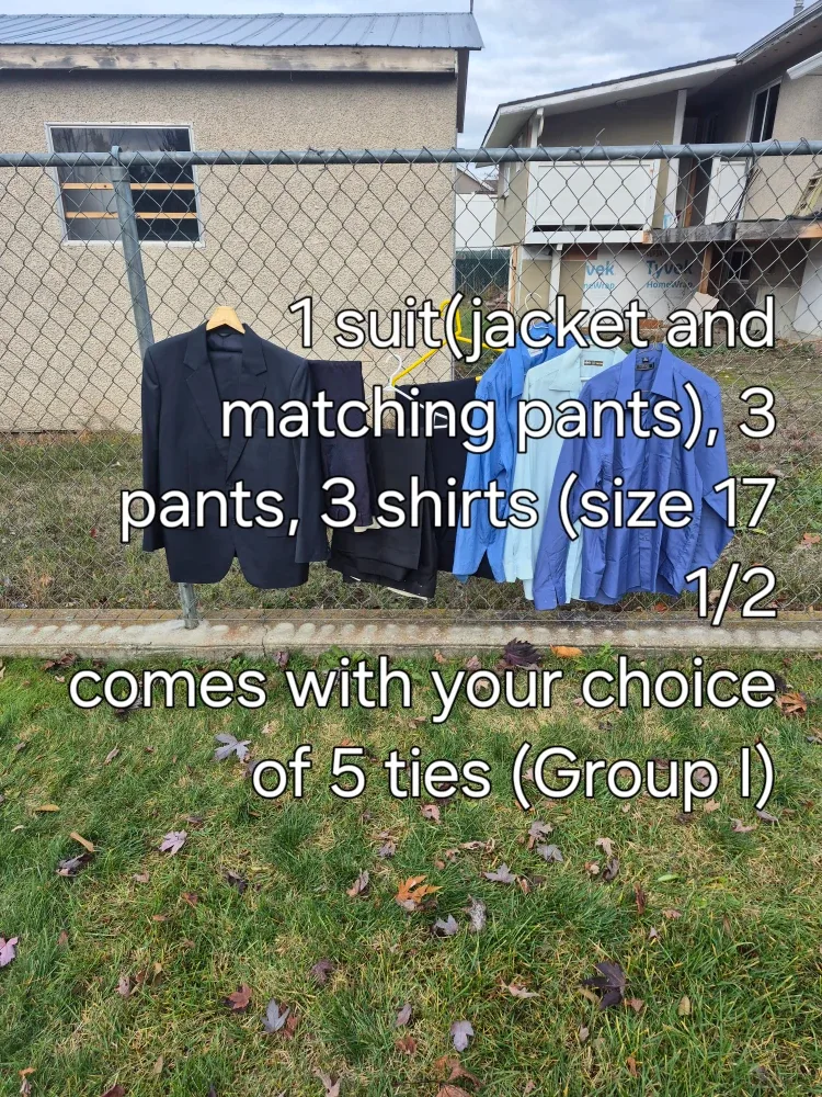 Men's Suit, Shirts, Pants & Ties