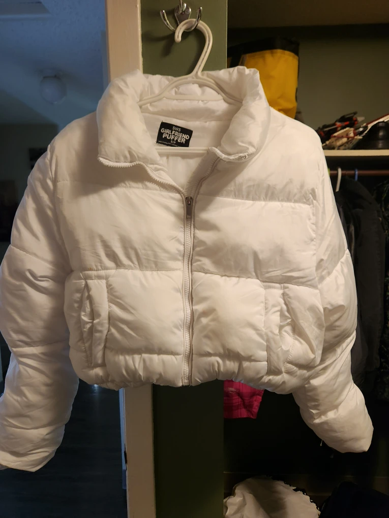 Girlfriend Puffer White Jacket