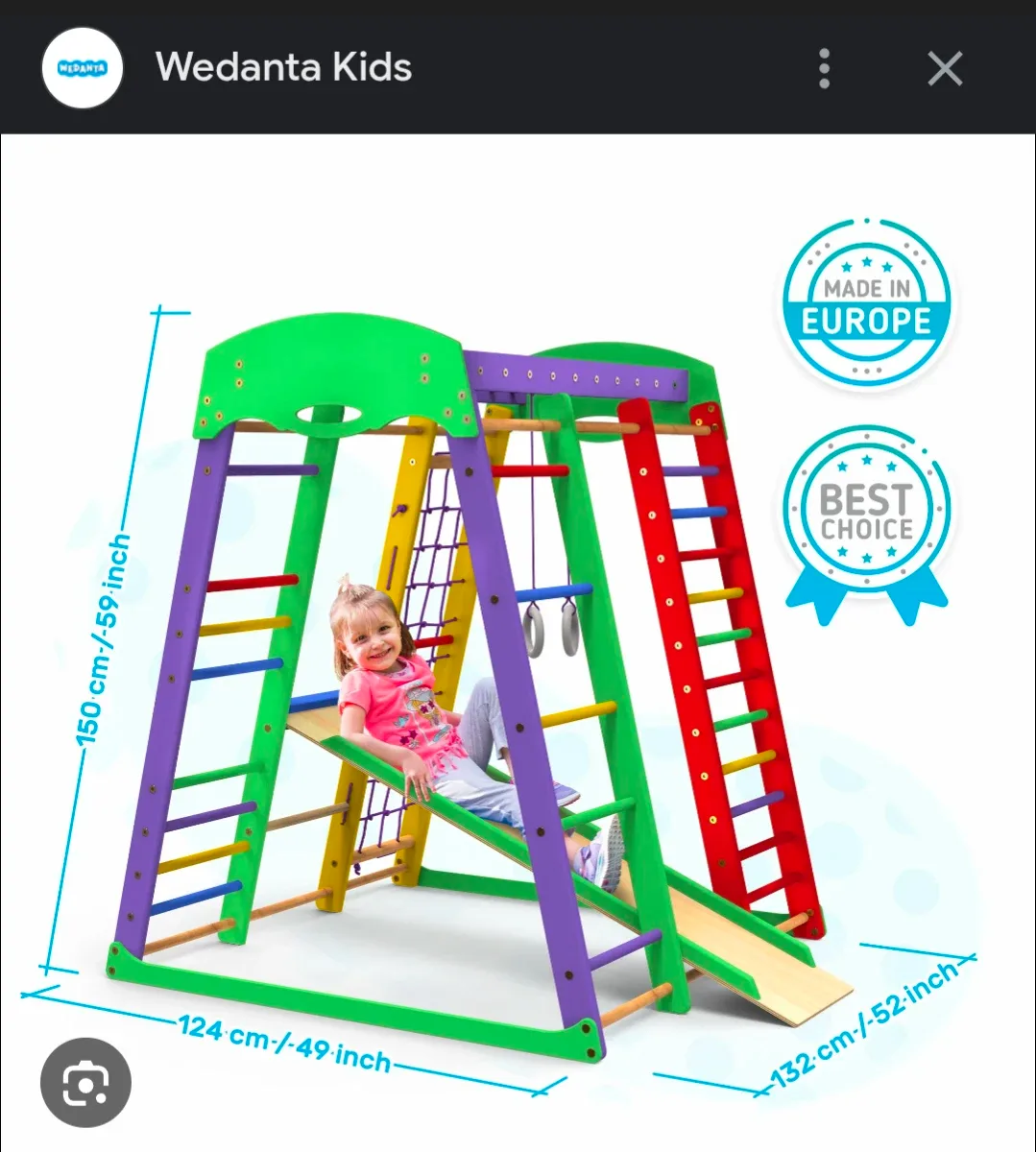 Kids Wooden Climbing Gym
