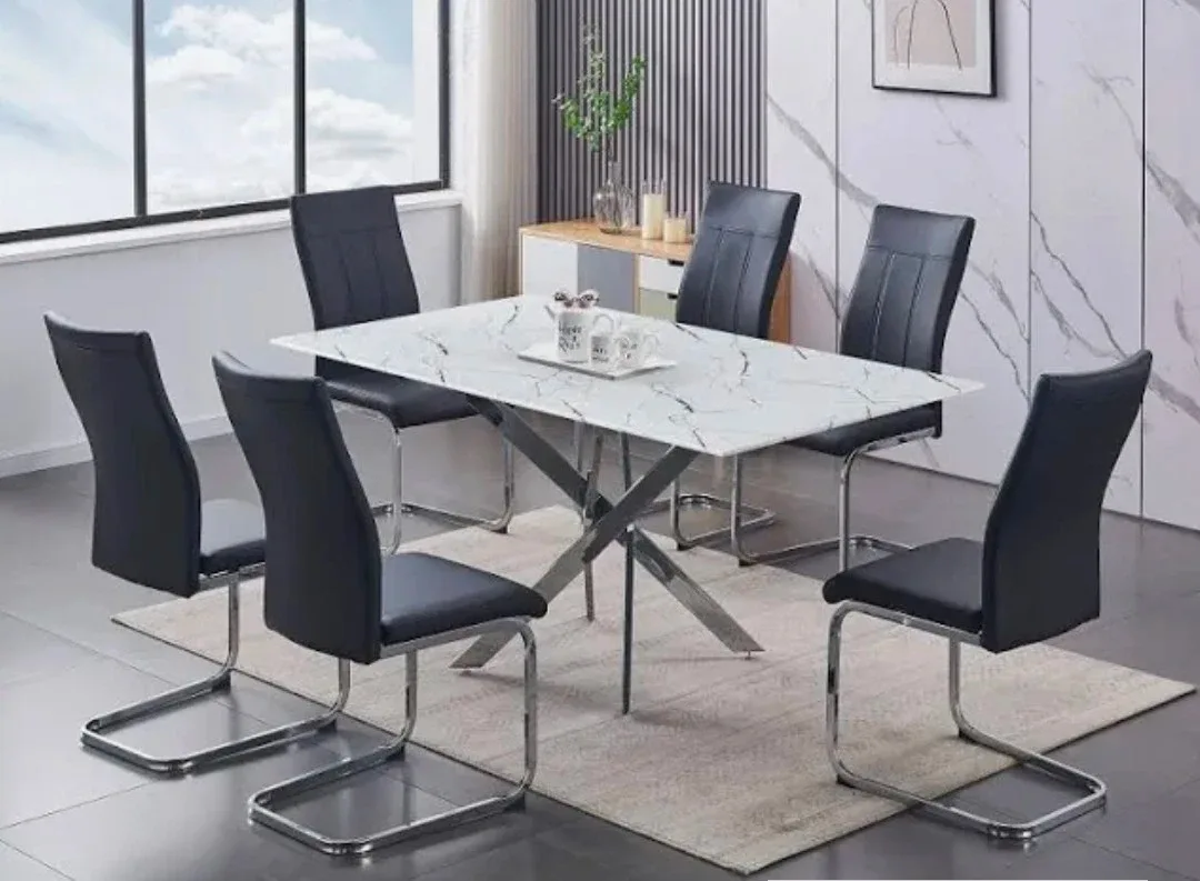 BNIB Brand new dining room  table(faux marble) 5 Pc. image indicator(2)