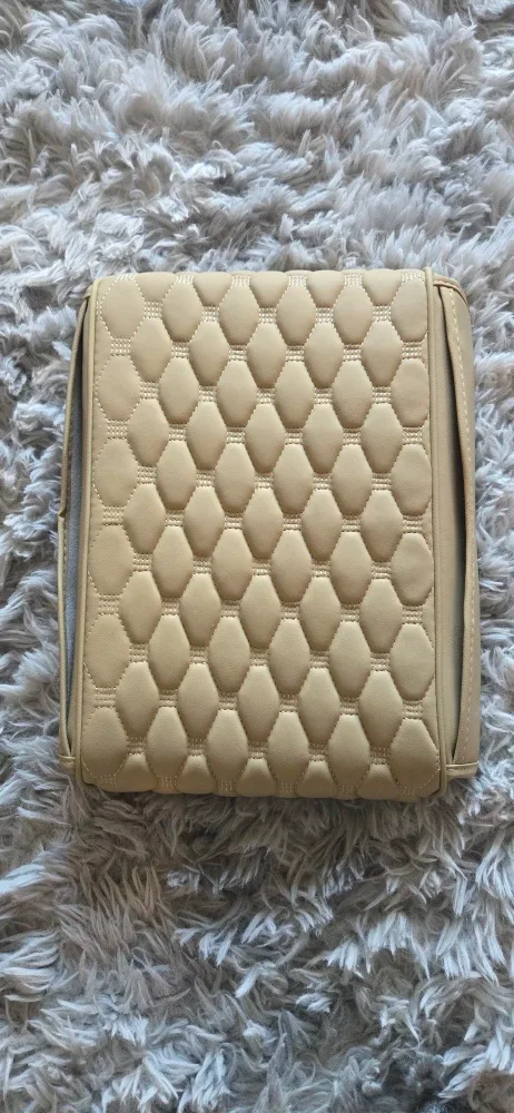Beige Car center console cover arm rest