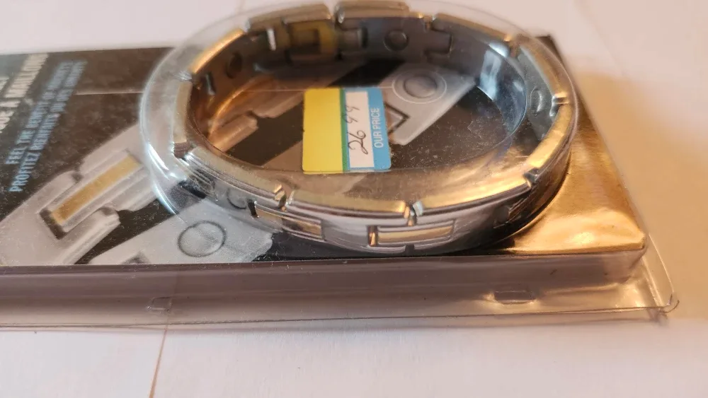 New Sabona Magnetic Link Bracelet L/XL Two Tone image indicator(2)