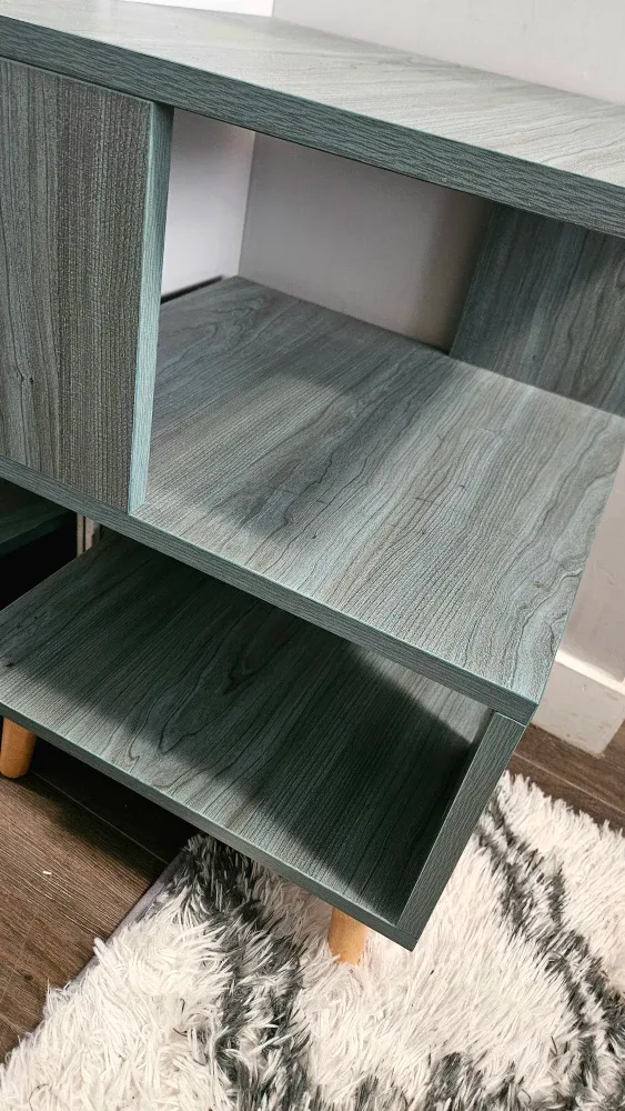 Blue Wood Grain Side Table/Nightstand image indicator(2)