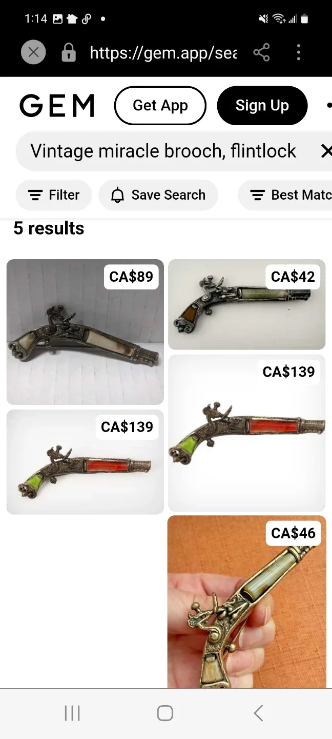 Vintage Pistol Brooch image indicator(8)