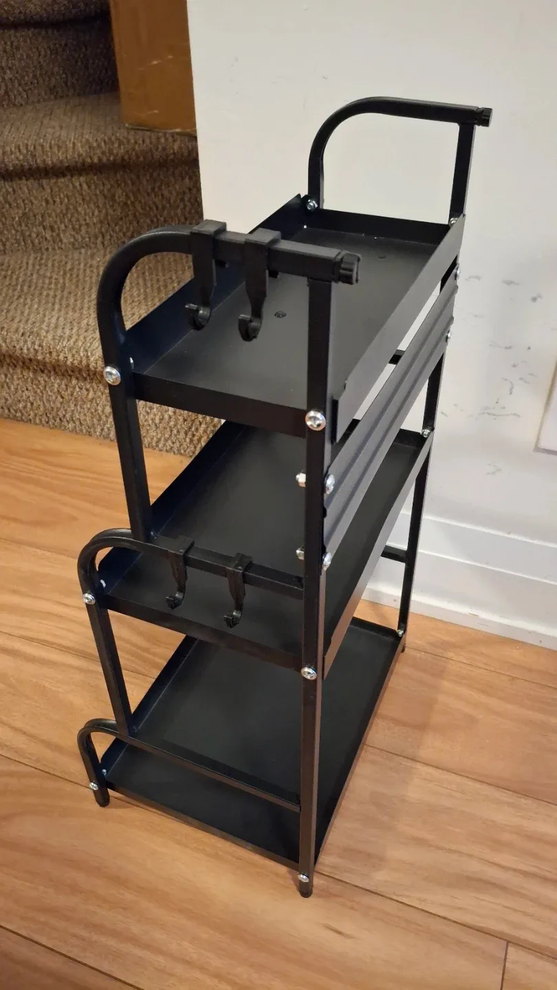 Black 3-Tier metal organizer spice kitchen shelf rack image indicator(2)