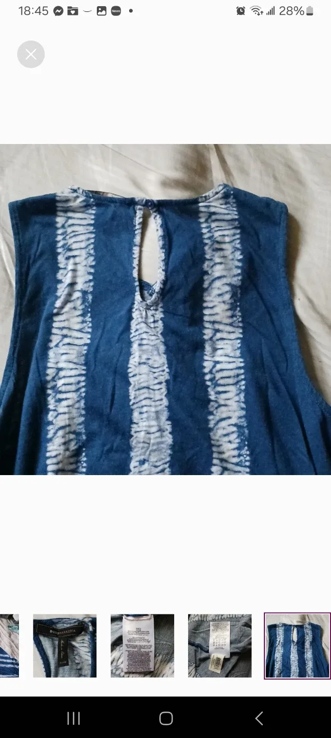 BCBGMAXAZRIA Blue & White Dress - Size XXS image indicator(6)