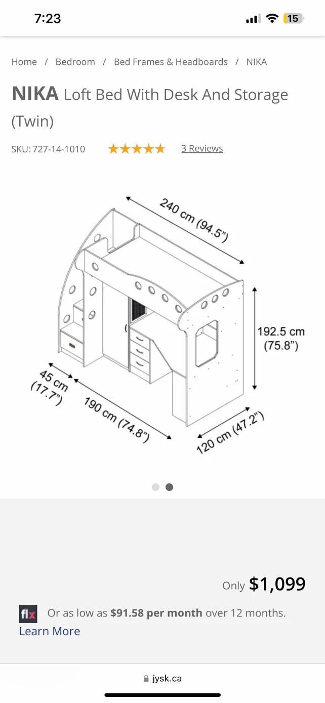 NIKA Loft Bed With Desk And Storage (Twin) - photo 2