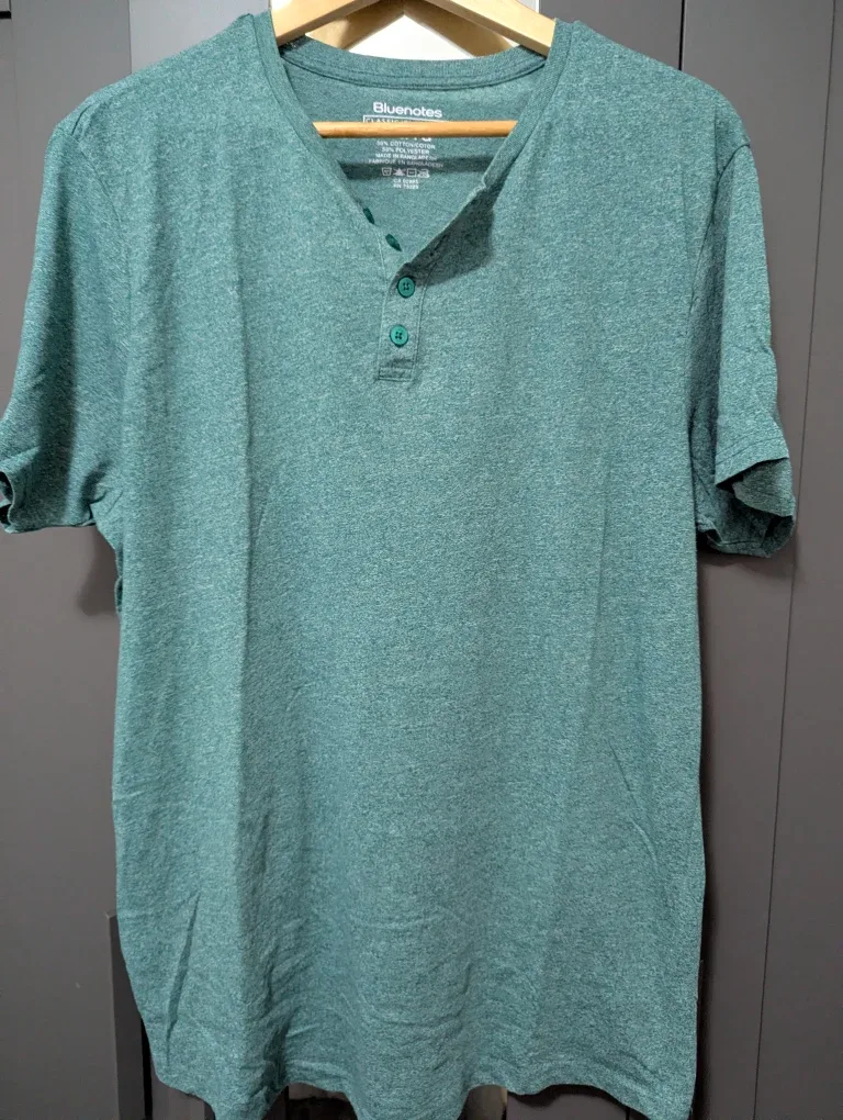 $10 for Two Bluenotes Henley Shirts - Men's XL