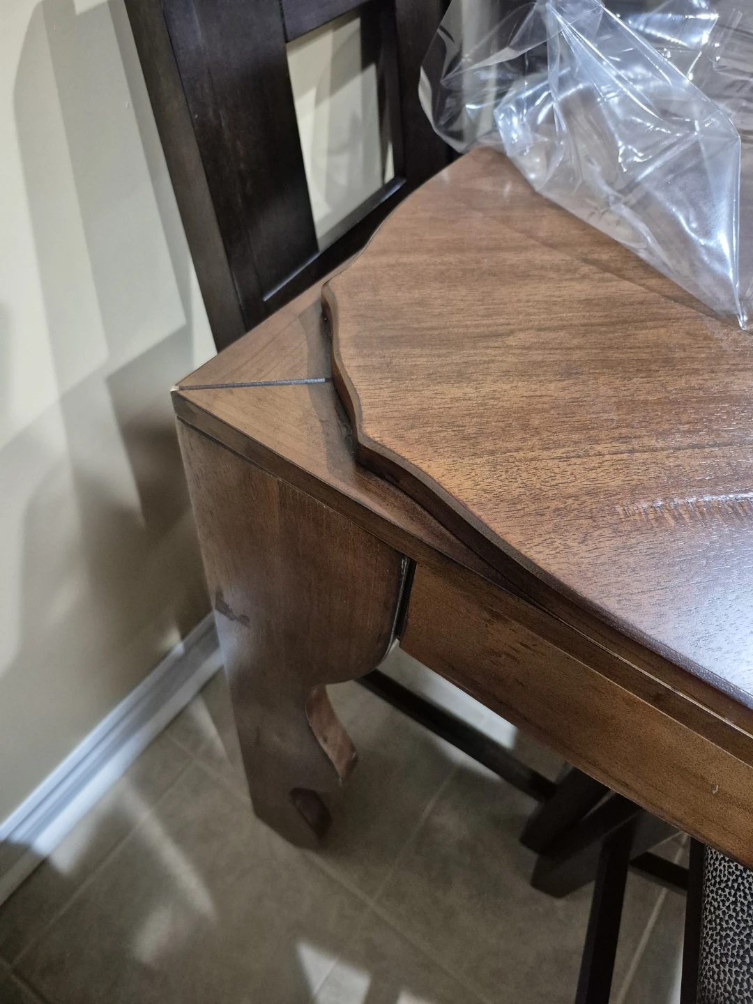 Dining Table with Chairs - Dark Wood - photo 4