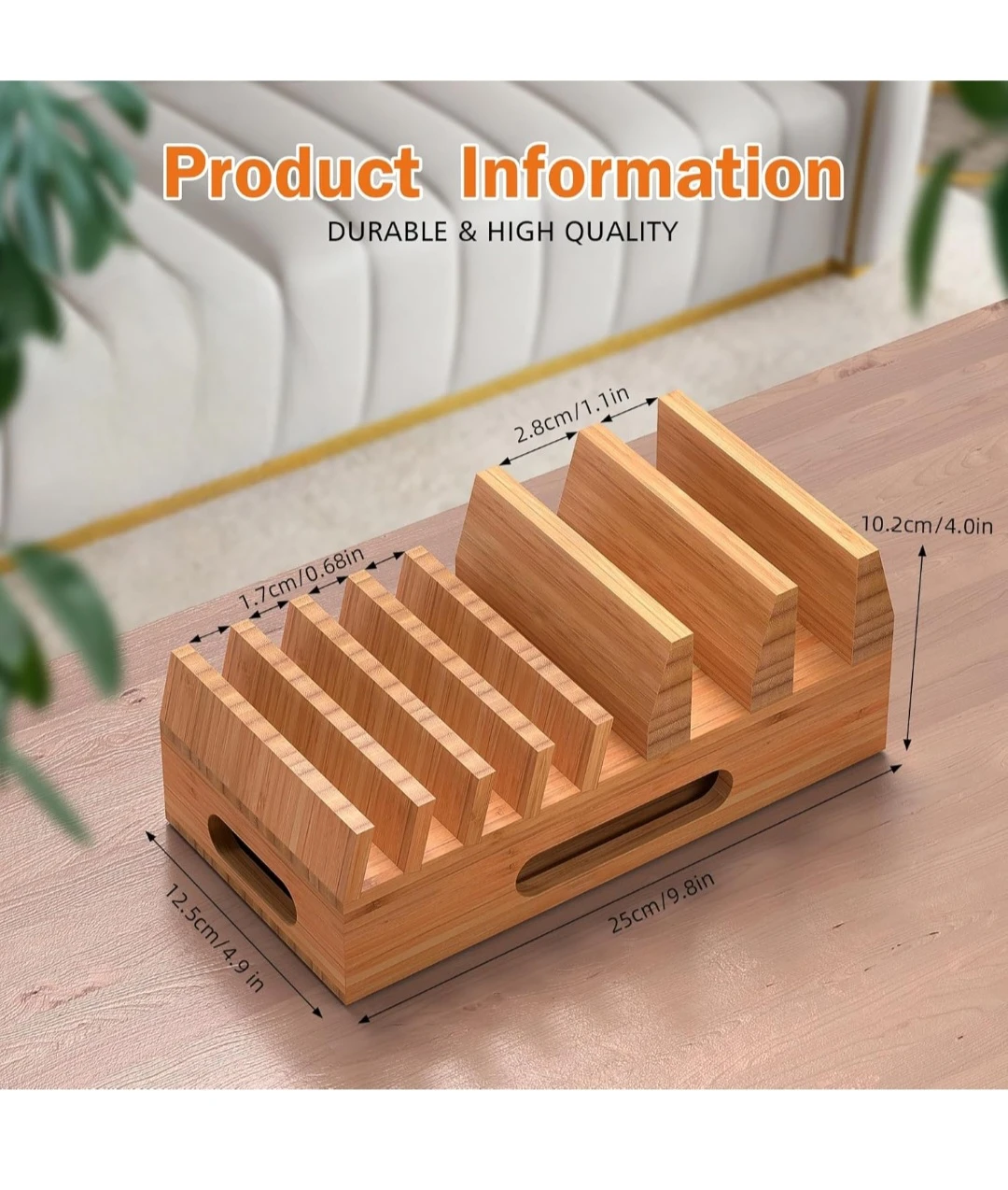 Bamboo Multi Device Charging Station Dock - photo 3