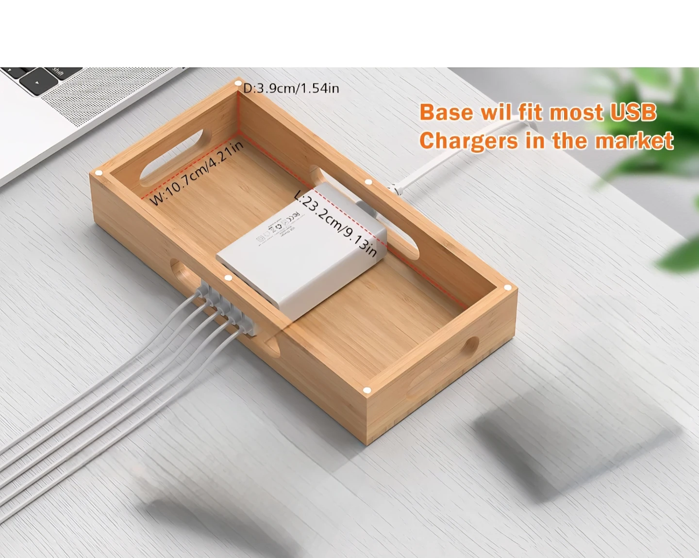Bamboo Multi Device Charging Station Dock - photo 4