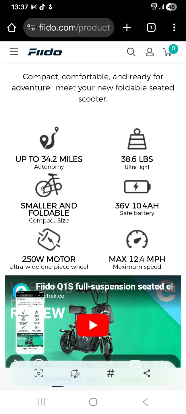 Fiido Q1S Electric Scooter fully working image indicator(7)