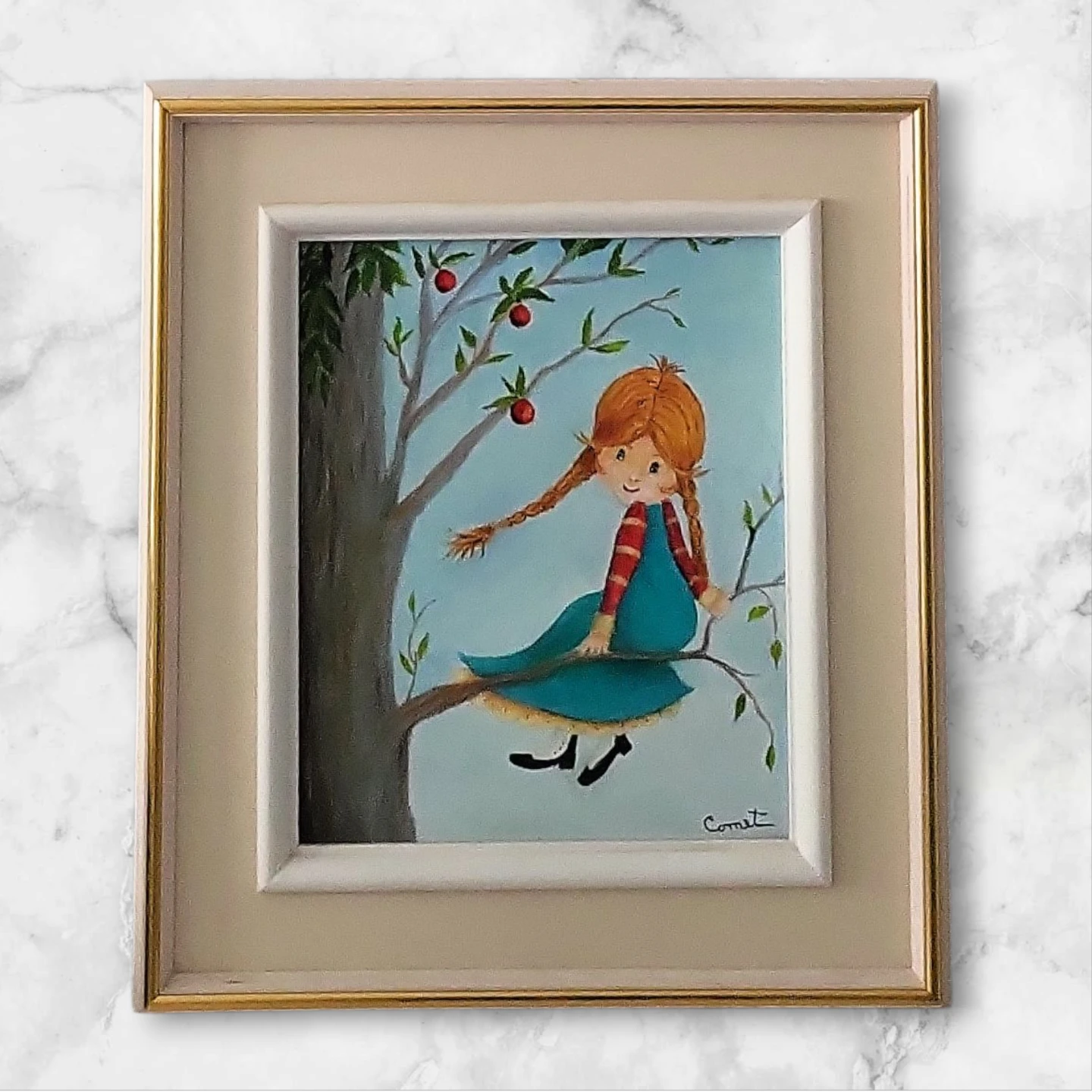 Original art signed "Cornet" Anne of Green Gables Style