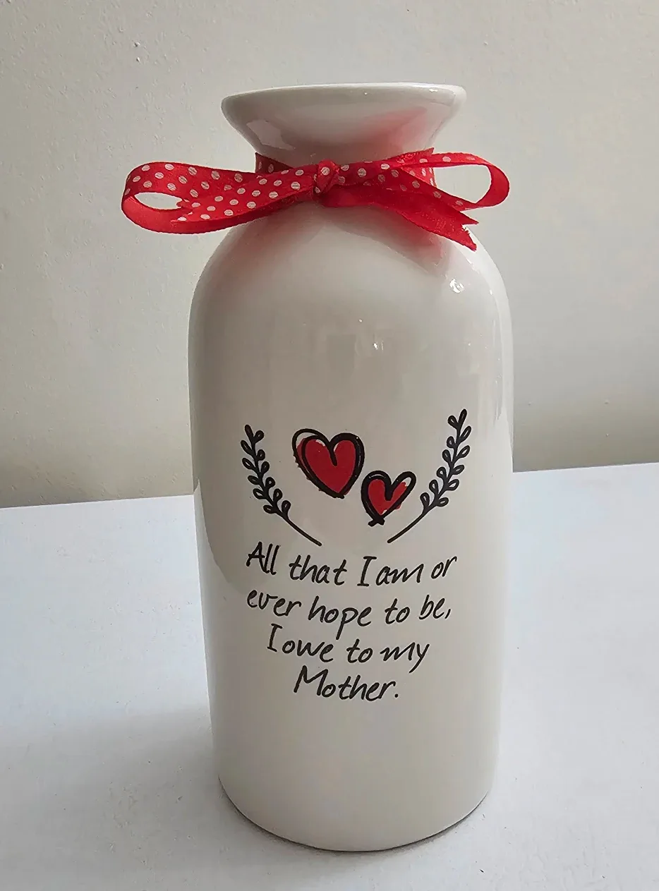 Ceramic Vase with Mother's Day Sentiment