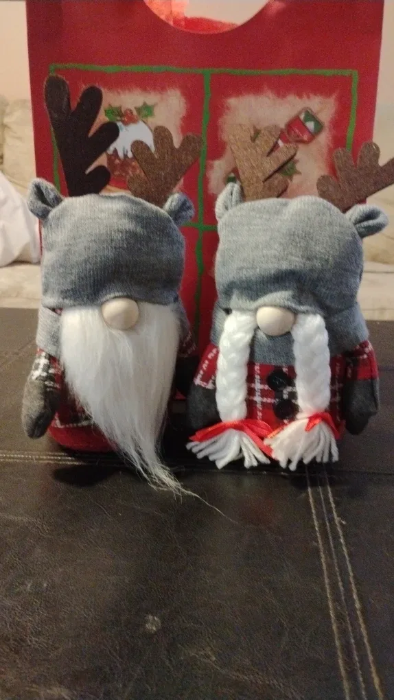 Christmas Reindeer Gnome Couple Decoration