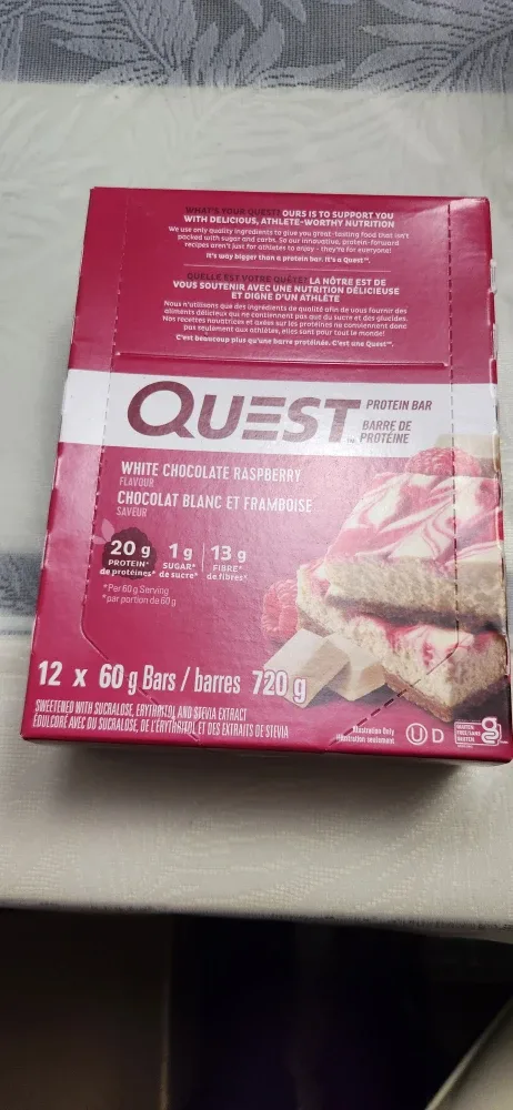 Quest White Chocolate Raspberry Protein Bars (12)