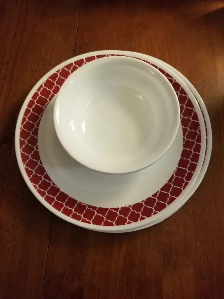 Corelle Dishes - Plate and Bowl Set