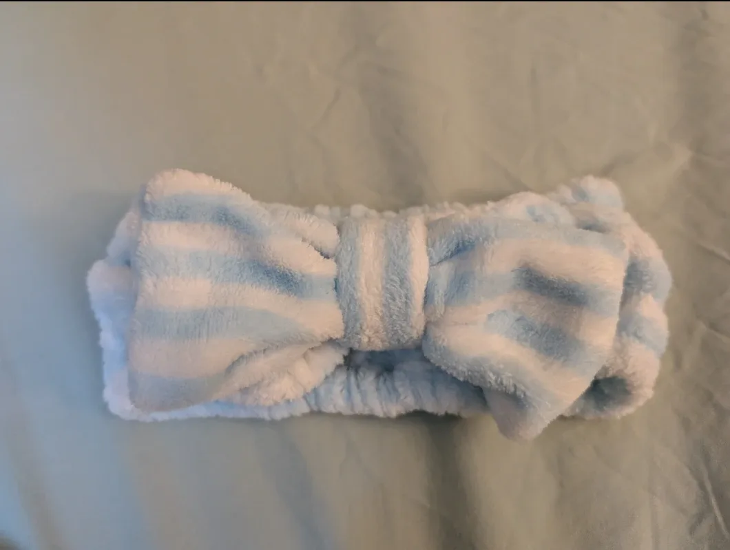 Cute Blue & White Striped Headband thumbnail