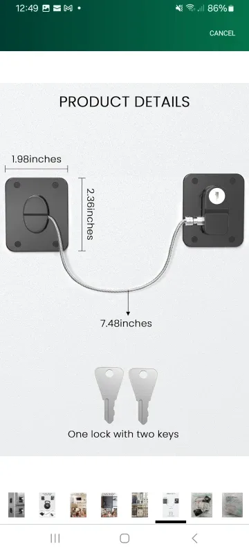 NEW!   Child Safety Lock with Keys image indicator(6)