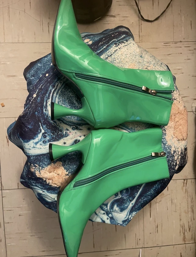 Green Pointed-Toe Ankle Boots - photo 2