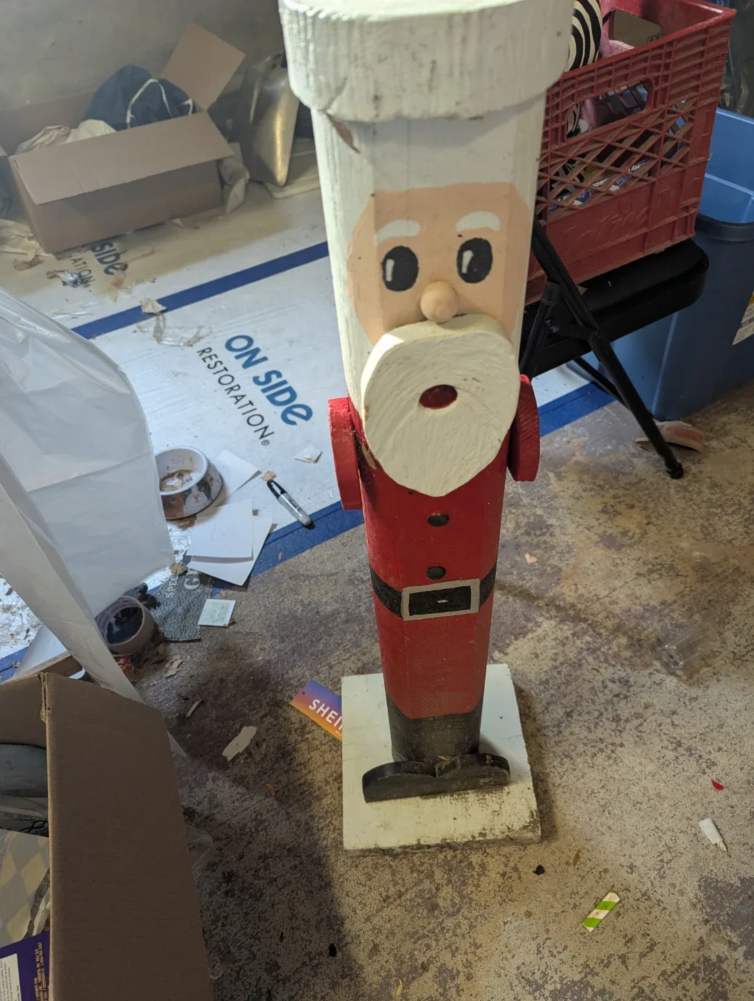 Handmade Wooden Santa Decoration thumbnail