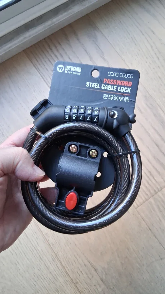 Password Bike Lock, with Base Mount