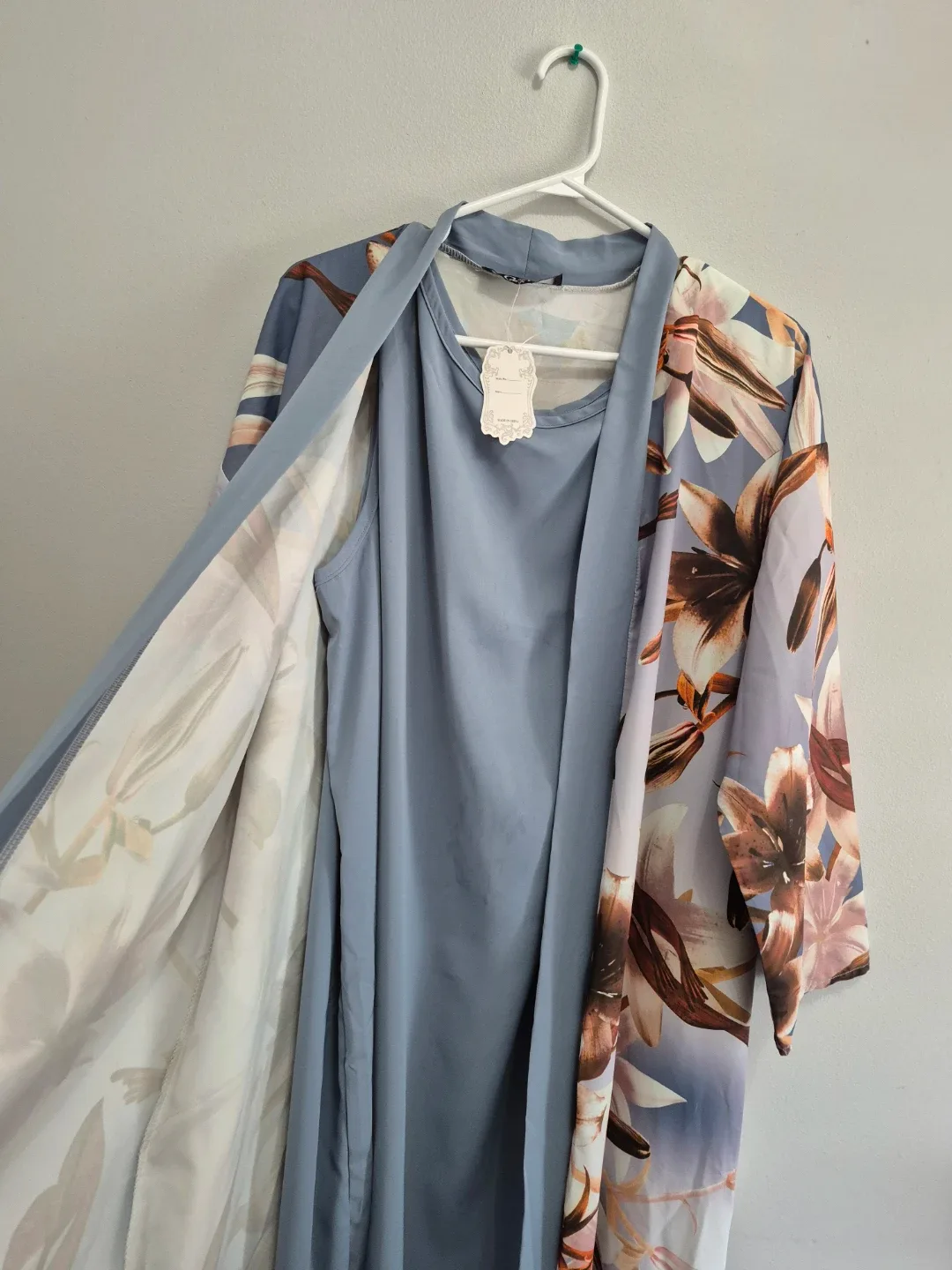 Floral Print Duster and Dress Set image indicator(4)