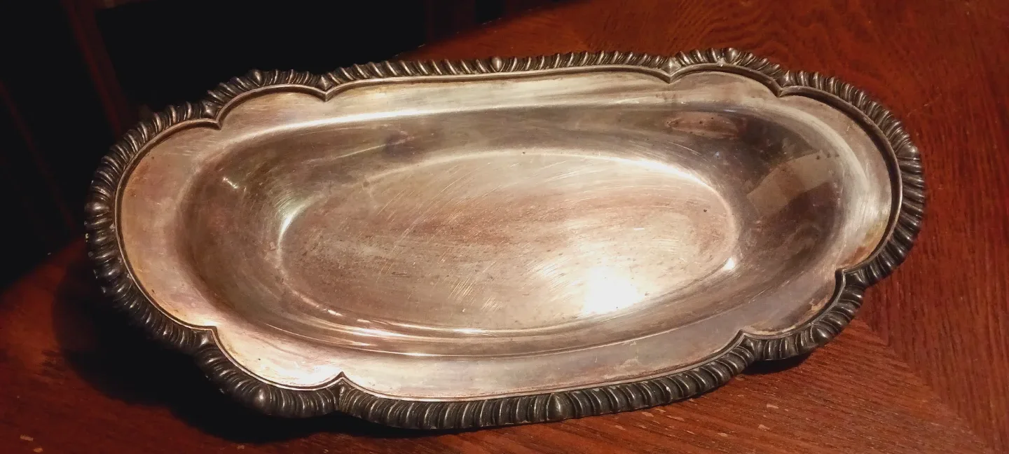 Vintage Oval Silver Plated Serving Dish thumbnail
