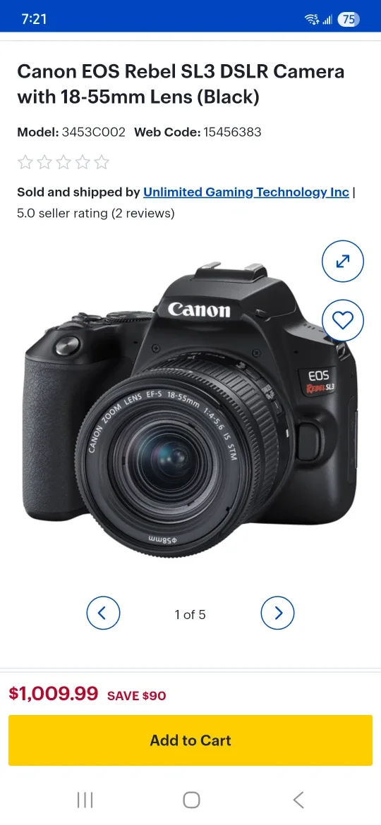 Canon EOS Rebel SL3 with EF-S 18-55mm Lens image indicator(6)