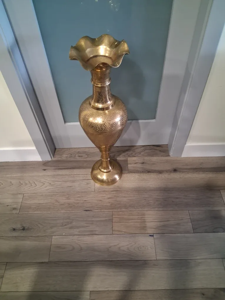Tall Decorative Vintage  Brass Vase image indicator(5)