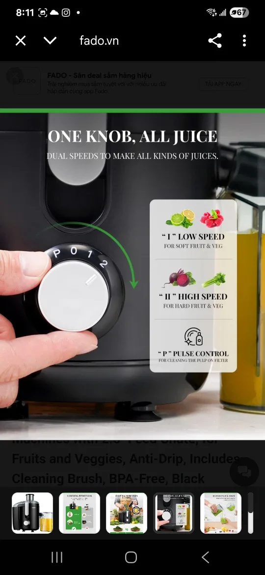 GDOR Slow Juicer - Fruits & Veggies image indicator(4)