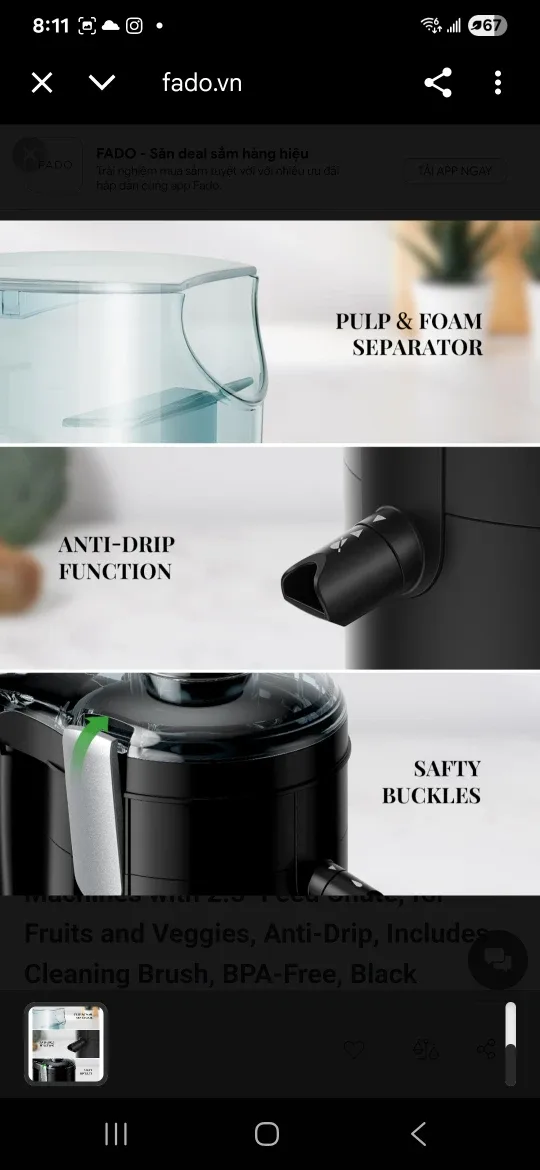 GDOR Slow Juicer - Fruits & Veggies image indicator(7)