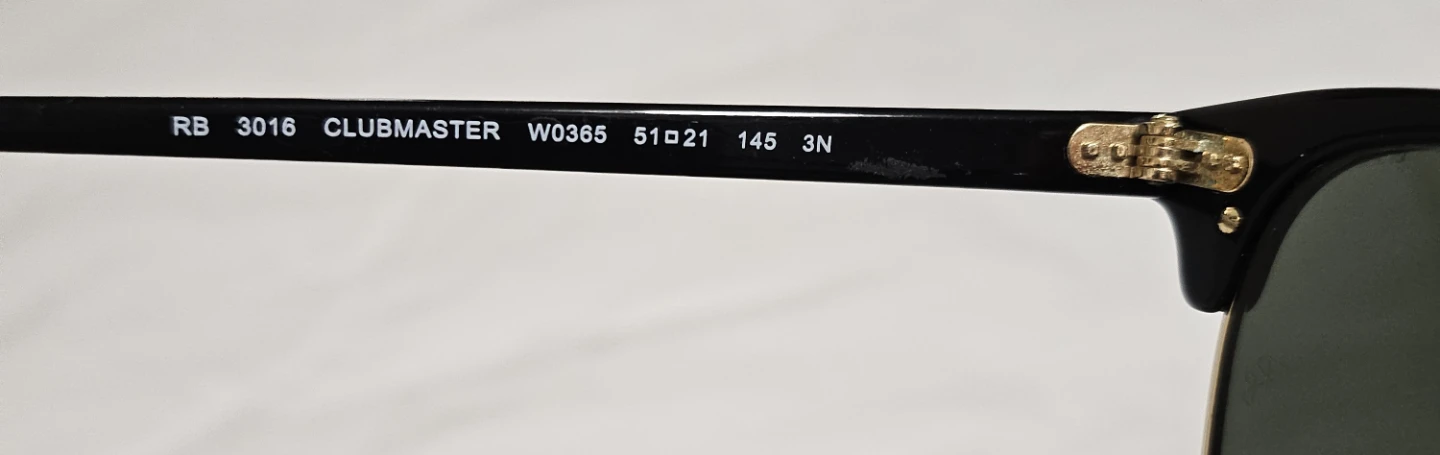 Ray-Ban Clubmaster RB3016 Sunglasses - Black & Gold - photo 5