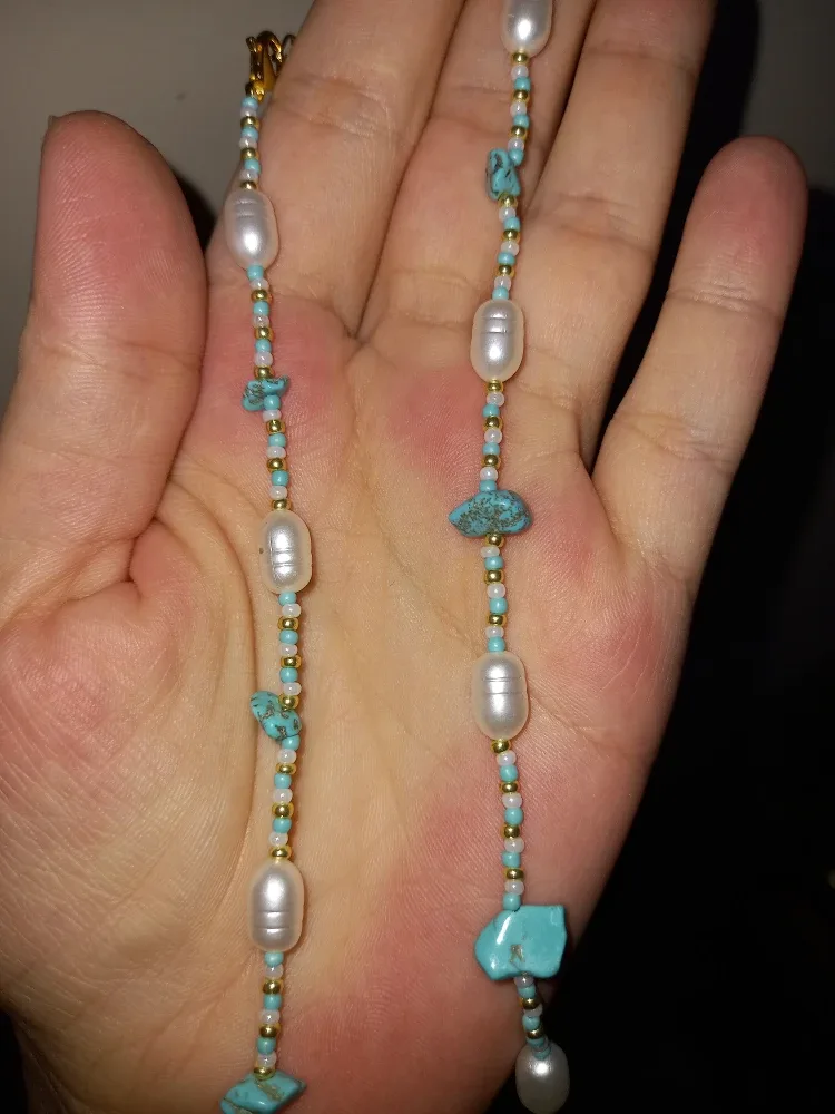 Pearl & Turquoise Beaded Necklace image indicator(4)