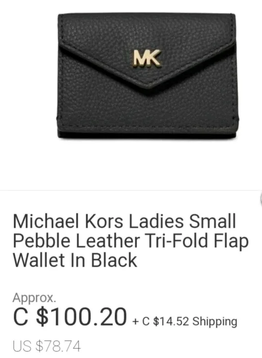 Michael Kors Small Leather Orange Tri-Fold Wallet image indicator(3)