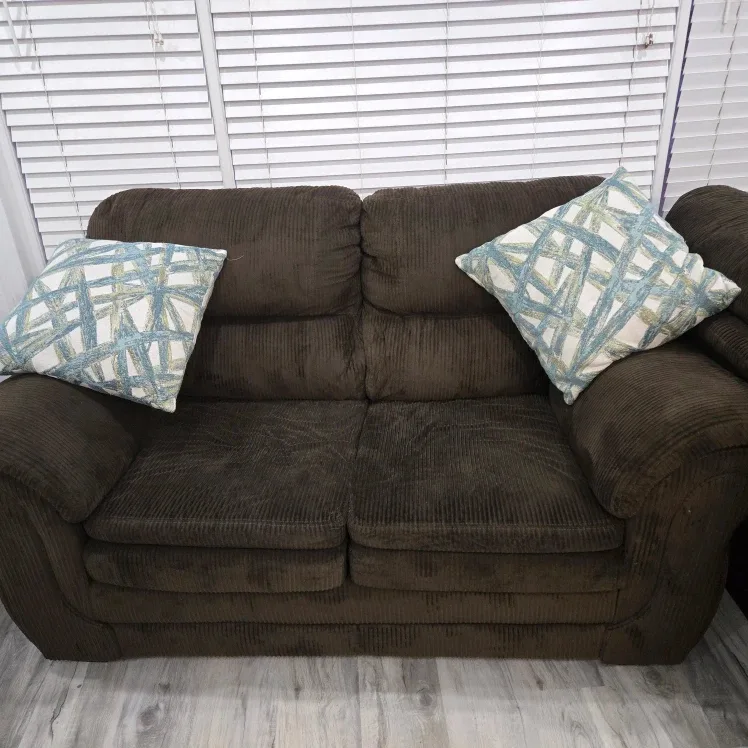 Brown Corduroy Sofa and Loveseat Set image indicator(2)