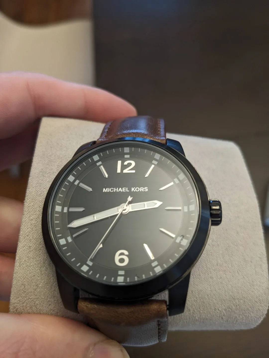 Brand New Michael Kors Watch - Black Dial, Brown Leather Strap image indicator(2)