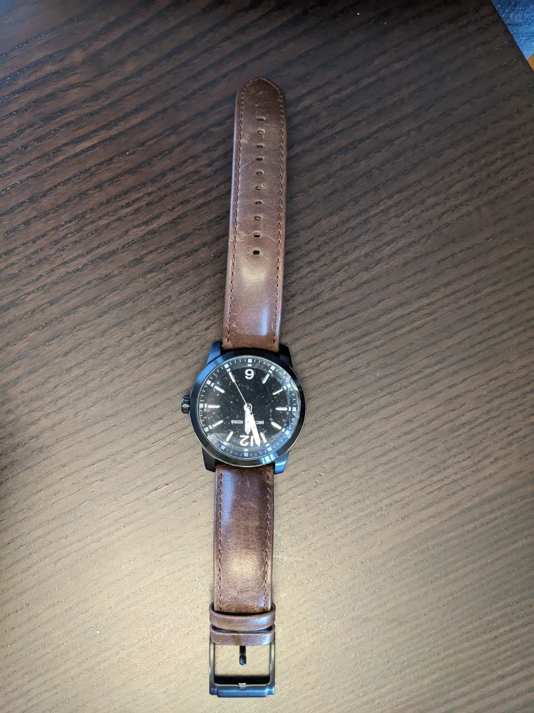 Brand New Michael Kors Watch - Black Dial, Brown Leather Strap image indicator(3)