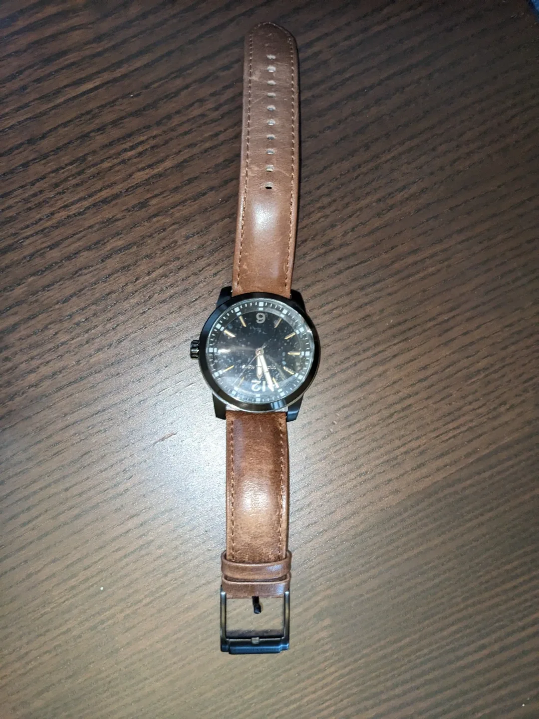 Brand New Michael Kors Watch - Black Dial, Brown Leather Strap image indicator(4)